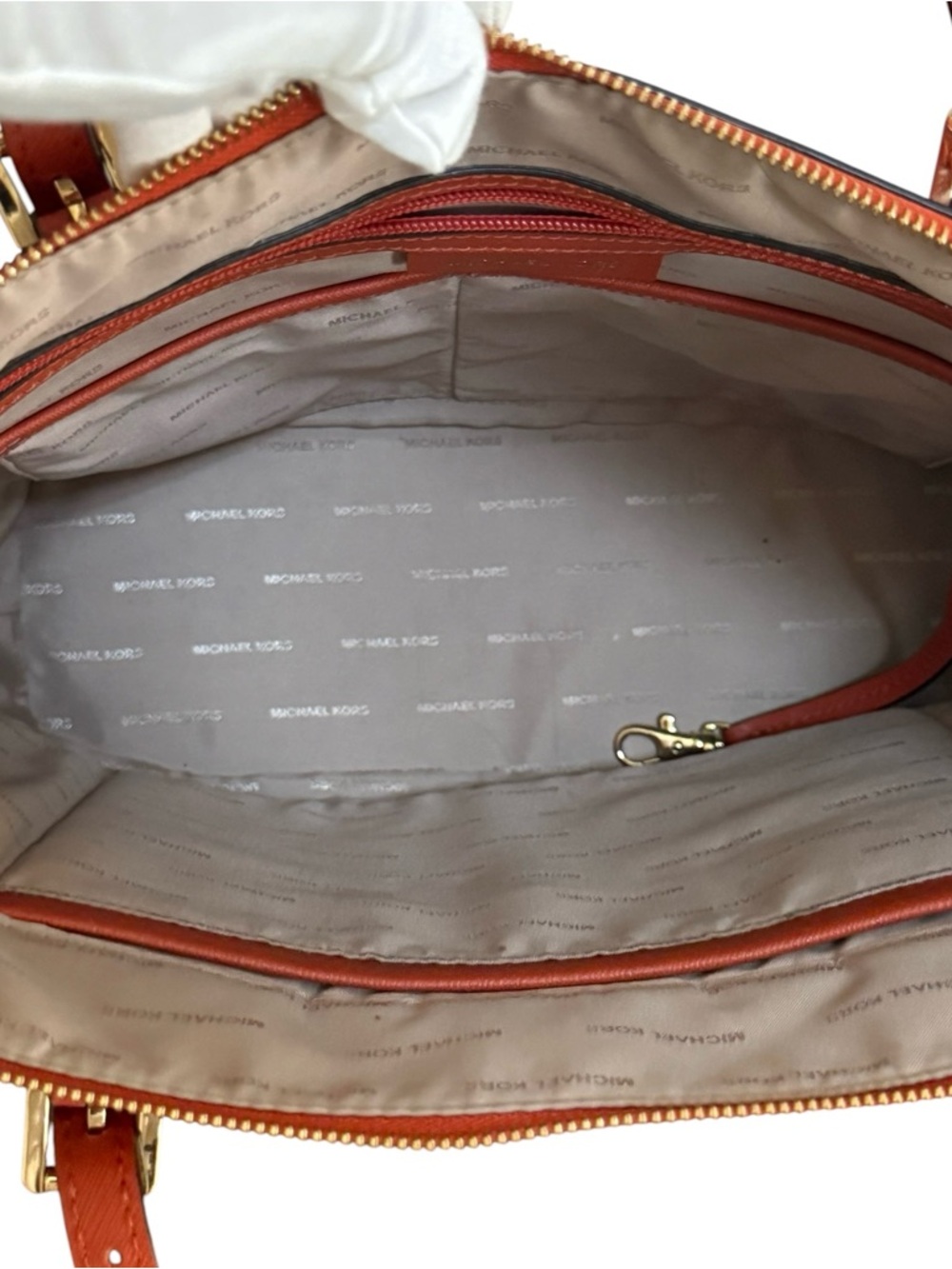 Authentic Michael Kors Burnt Orange Saffiano Leather Tote Bag! - Picture 11 of 16
